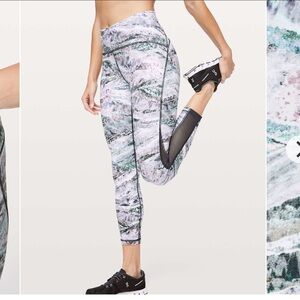 lululemon train times mesh leggings in size 6 - springtime multi/obsidian
